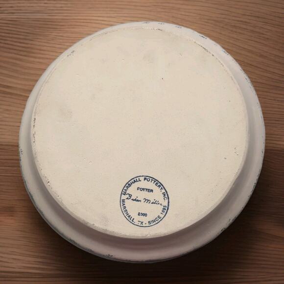 VTG 2000 Marshall Pottery Texas Pie Plate Hand Turned Ceramic Rustic Farmhouse - Picture 3 of 7